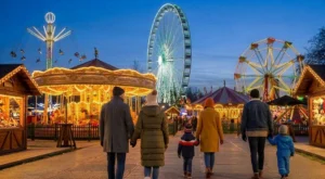 Festive lights and fairground rides at Hyde Park Winter Wonderland in London
